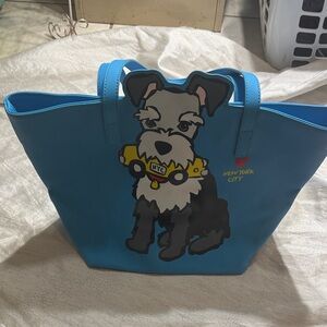 Marc Tetro Blue Dog Tote Bag with NYC Design - New York City